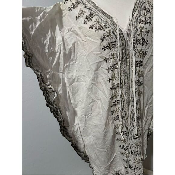 Embroidered silver embellished swim cover up XS - Picture 7 of 7